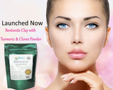 Bentonite Clay with Turmeric & Cloves Powder. Indian Healing Clay, Fullers Earth Powder for Facial Mask, Hair, Bath & Spa