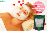 Bentonite Clay with Turmeric & Cloves Powder. Indian Healing Clay, Fullers Earth Powder for Facial Mask, Hair, Bath & Spa