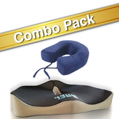 Bael Wellness Sciatica, Coccyx & Tailbone Support Seat Cushion with Specialty Travel Neck Pillow & Cushion Combo