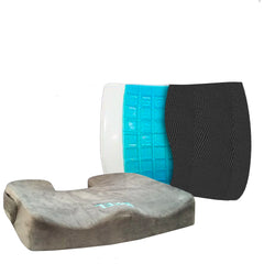 Bael Wellness seat cushion for  sciatica, coccyx, tailbone, back pain & lumbar support gel enhanced cushion combo pack