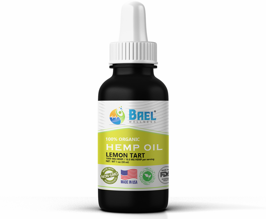 Hemp Oil (Lemon Tart) 1000 mg. Naturally relieves pain, inflammation. Vegan & organic.