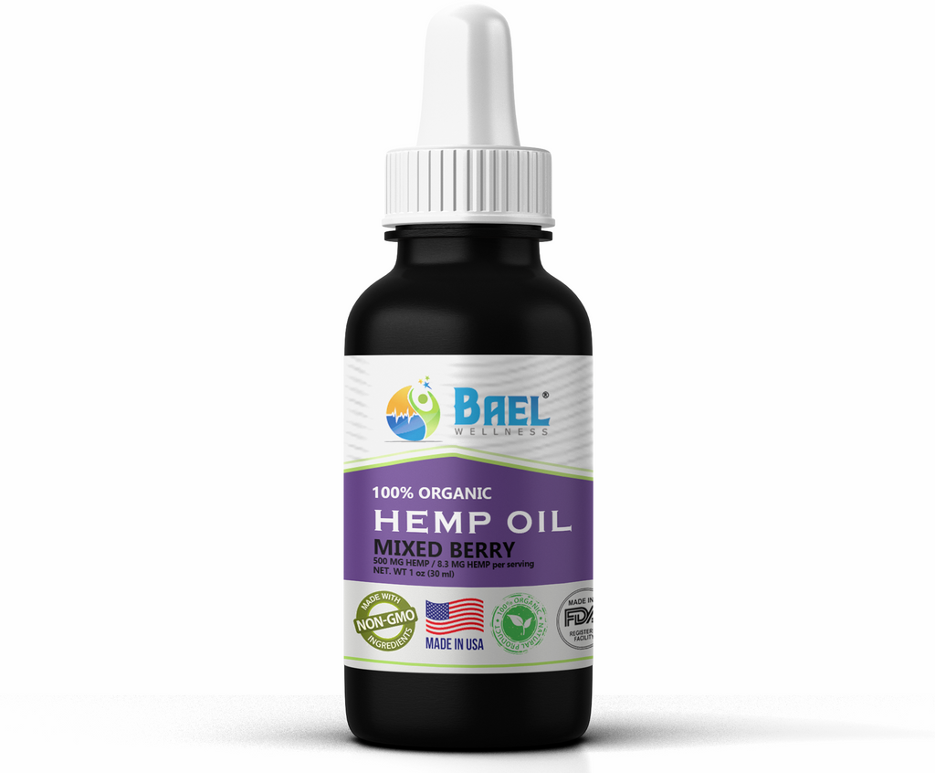 Hemp Oil (Mixed Berry) 500 mg. Vegan & organic.
