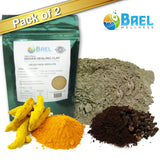 Bentonite Clay (Pack of 2) with Turmeric & Cloves Powder. Indian Healing Clay, Fullers Earth Powder for Facial Mask, Hair, Bath & Spa
