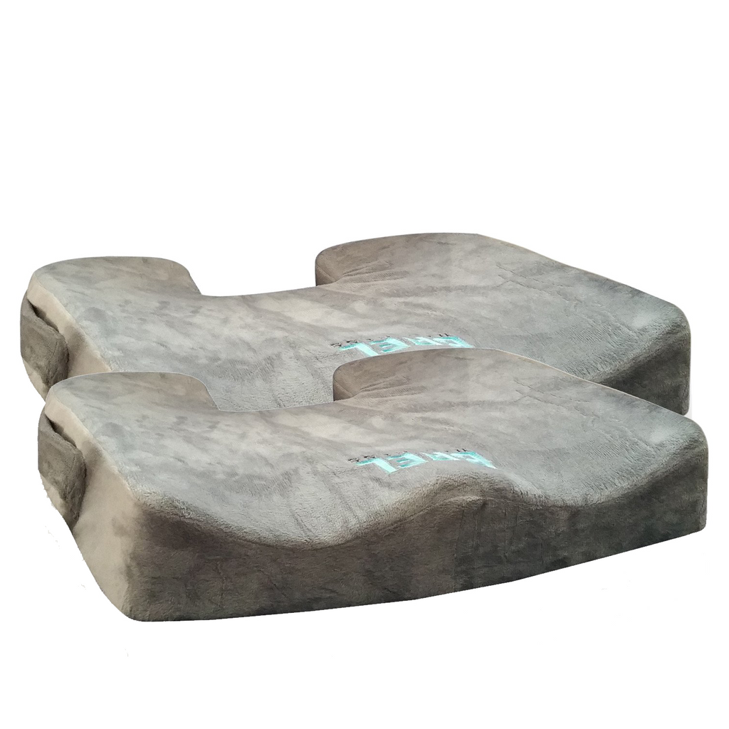 Seat Cushion Memory Foam - with Orthopedic Design to Relieve Coccyx, Sciatica in